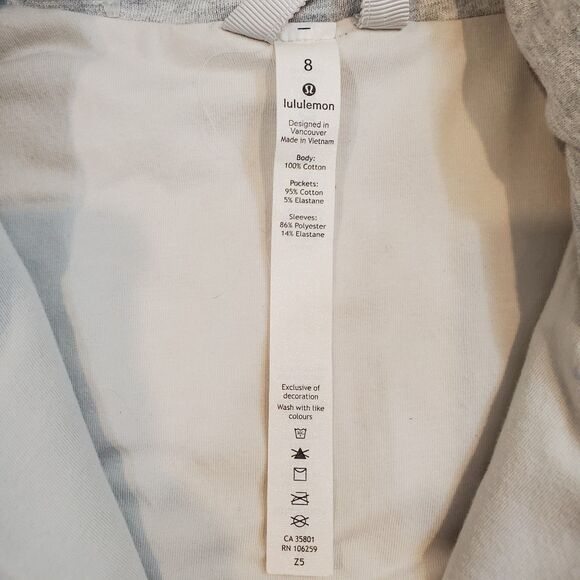 Lululemon Forever Warm Quilted Jacket 8 Grey Quarter Zip Outdoors Athleisure - Picture 11 of 13